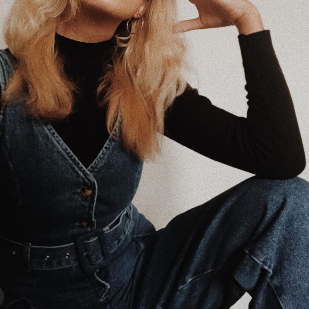 ASOS DENIM 70s INSPIRED JUMPSUIT SIZE UK 8